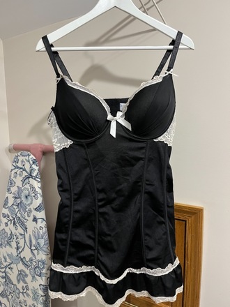  Black Satin Chemise