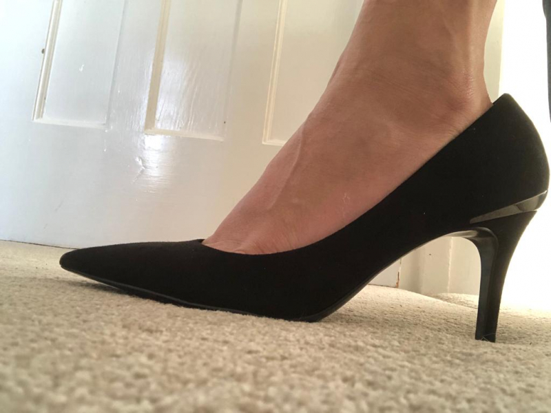SEXY BLACK WORN HIGH HEELS