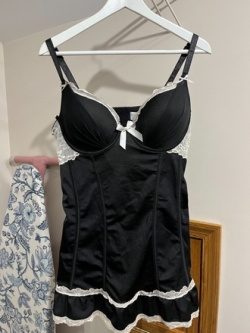  Black Satin Chemise